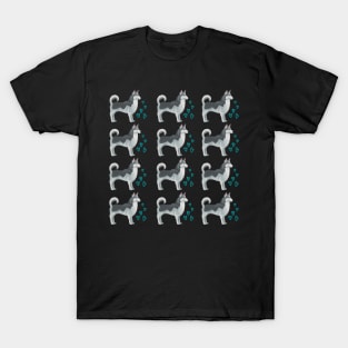 siberian husky dog pattern T-Shirt